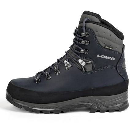 Buty trekkingowe męskie szare Lowa Tibet GTX navy/graphite trapery wodoodporne skórzane GORE-TEX granatowe (210680 6927)