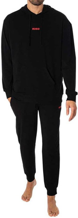 Bluza z kapturem męska Hugo Linked Hoodie NERO kangurka czarna (50518693-001)