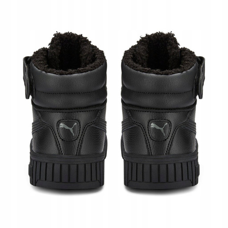 Wyprzedaż - Buty zimowe damskie Puma Carina 2.0 Mid Winter sportowe ocieplane z futerkiem czarne (385852-01)