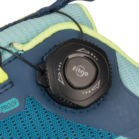 Buty Trollkids Trollfjord Hiker Low XT Waterproof niebieski portowy/wiosenny liść/mgła akwamarynowa