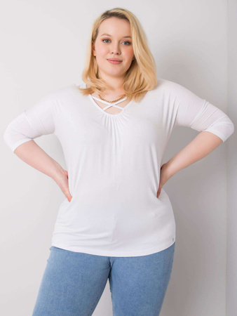 Biała wiskozowa bluzka plus size (RV-BZ-6329.43P)