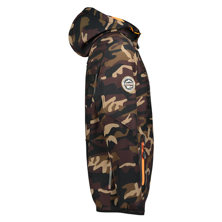Kurtka męska brązowa Softshell Geographical Norway Royaute z membraną (WU1057H-GN-KAKI-ORANGE)