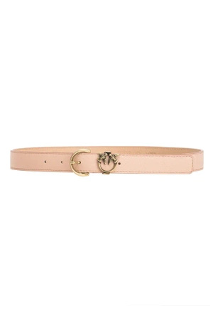 Wyprzedaż - Skórzany pasek z klamrą Pinko TAMBORIL H3 BELT 102820-A158 różowy (2.5 cm)