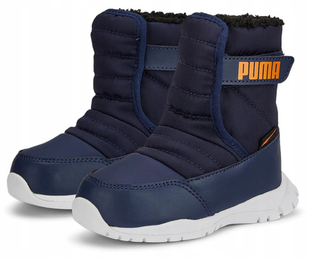 Wyprzedaż - Śniegowce dziecięce Puma Nieve Boot WTR AC INF wodoodporne na śnieg ocieplane granatowe (380746-06)