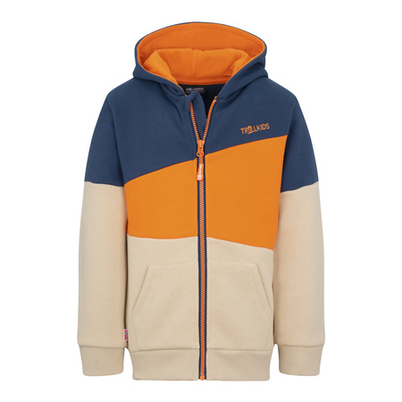 Kurtka dresowa z kapturem dziecięca dla chłopca/dziewczynki Trollkids Kids Alesund Sweater desert/bright orange (449-816)