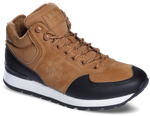 Buty jesienne męskie  Smartstep Lee Cooper Brown stylowe ocieplane sneakersy brązowe (LCJ-23-31-3058M)