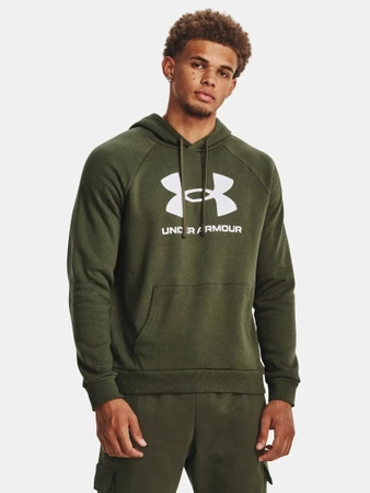 Wyprzedaż - Bluza z kapturem sportowa męska Under Armour UA Armour Fleece Big Logo HD zielona (1379743-390)