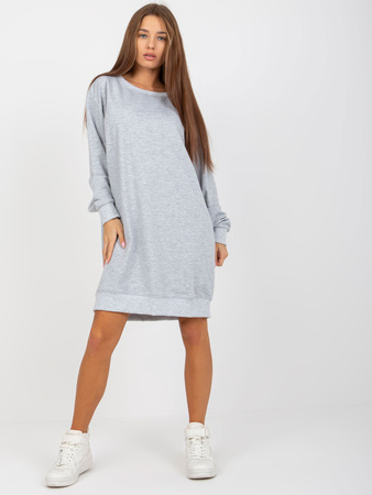 Szara długa bluza bez kaptura oversize  (VI-BL-095.71P)