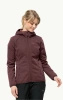 Wyprzedaż - Kurtka przejściowa z kapturem damska Jack Wolfskin Windhain Hoody W softshell czerwona (1307481_2866)
