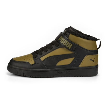 Buty męskie Puma Rebound Mid Strap WTR Winter Burnt Olive Black z futerkiem (386376-02)