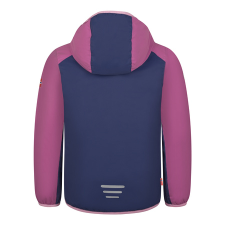 Kurtka ultralekka przejściowa dziecięca dla chłopca/dziewczynki Trollkids Kids Halsafjord Jacket violet blue/mallow pink/wild rose (616-111)