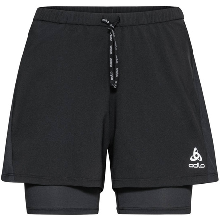 Wyprzedaż - Spodenki sportowe do biegania damskie Odlo 2-in-1 Essentials 3 Inch treningowe czarne (323071/15000)
