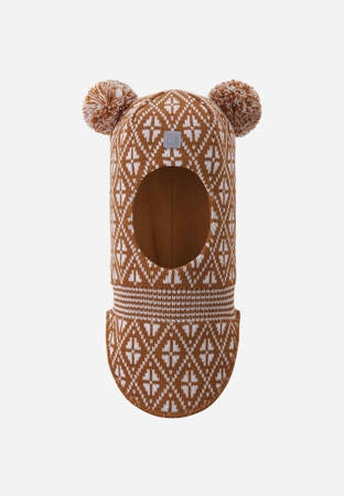 Wyprzedaż - Kominiarka Reima Balaclava Kuuraan Cinnamon brown Toddler z wełny merynosów brązowa (5300214A-1491)