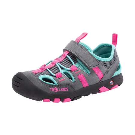 Sandały sportowe dziecięce dla chłopca/dziewczynki Trollkids Kids Kroksand Sandal anthracite/pink (266-607)