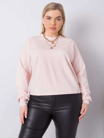 Jasnoróżowa gładka bluza plus size (RV-BL-6317.94)