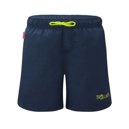 Strój kąpielowy dziecięcy dla chłopca/dziewczynki Trollkids Kids Balestrand Shorts mystic blue/green lizard (586-142)