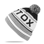 Czapka zimowa unisex Monotox MNTX NAME GREY beanie uniwersalna klasyczna z logo biało-szara (MX22111)