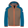 Kurtka ultralekka przejściowa dziecięca dla chłopca/dziewczynki Trollkids Kids Halsafjord Jacket mocca brown/atlantic blue/glow orange (616-822)