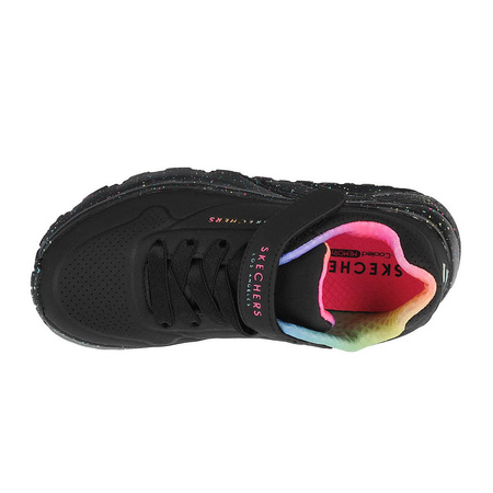 Trampki dla dzieci czarne Skechers Uno Lite Rainbow Specks (310457L-BKMT)