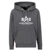 Bluza sportowa męska Alpha Industries Basic Hoody kangurka logo odblaskowe szara (178312-597)