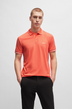 Koszulka Polo męska BOSS Paul Open Red slim fit czerwona (50506193-646)