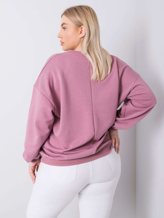 Brudnoróżowa bluza plus size bez kaptura   (RV-BL-6316.16X)