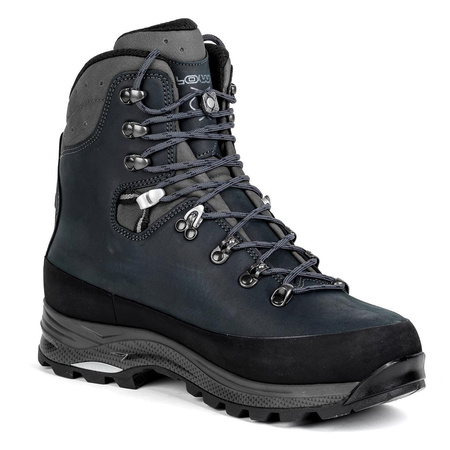 Buty trekkingowe męskie szare Lowa Tibet GTX navy/graphite trapery wodoodporne skórzane GORE-TEX granatowe (210680 6927)