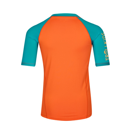 Strój kąpielowy dziecięcy dla chłopca/dziewczynki Trollkids Kids Kvalvika T bright orange/lake blue (332-712)