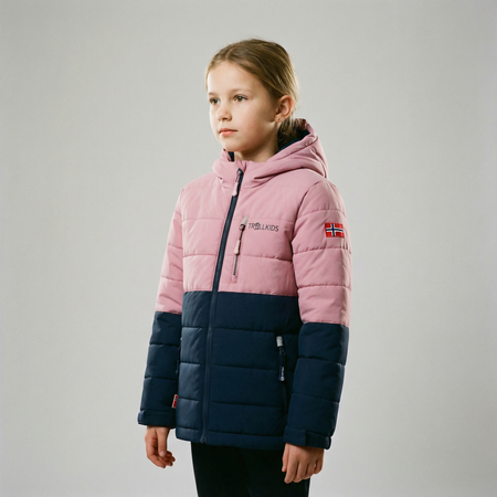 Kurtka zimowa dziecięca Trollkids Kids Hemsedal Snow Jacket XT narciarska różowa/granatowa (513-232)