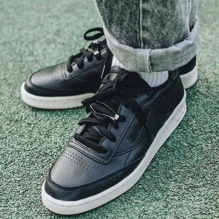 Wyprzedaż - Buty sportowe damskie czarne Reebok Club C 85 Hardware (BS9596)