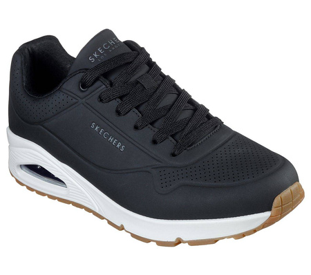 Wyprzedaż - Buty sportowe męskie czarne Skechers Uno Stand On Air sneakersy treningowe czarne (52458-BLK)