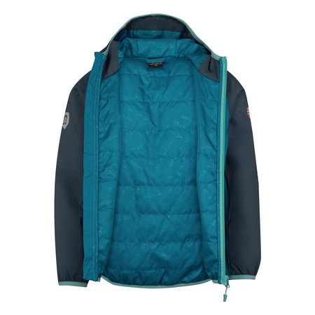 Kurtka ultralekka przejściowa dziecięca dla chłopca/dziewczynki Trollkids Kids Halsafjord Jacket atlantic blue/dark navy/dusky turquoise (616-197)