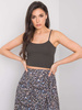 RUE PARIS Ciemny khaki crop top (RV-TP-6626.88)