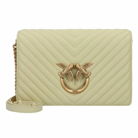 Wyprzedaż - Torebka skórzana Pinko LOVE CLICK CLASSIC 100063 A0GK beżowa (100063 A0GK S14Q)