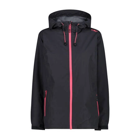 Wyprzedaż - Kurtka z kapturem przeciwdeszczowa damska CMP Woman Jacket Fix Hood czarna (39X6636-01UE)