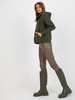 Khaki dresowa rozpinana bluza basic z kieszeniami RUE PARIS   (CT-BL-F-621087.09)