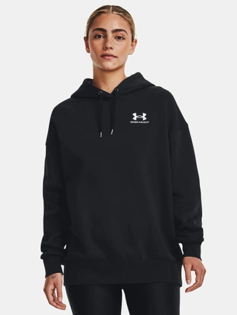 Bluza z kapturem damska UNDER ARMOUR Essential Fleece Oversized czarna (1379495-001)