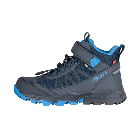 Buty trekkingowe dziecięce TrollKids Kids Tronfjell Hiker Mid navy/medium blue oddychające granatowe (476-117)