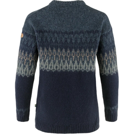 Sweter z żakardowej dzianiny damski Fjällräven Övik Path Knit W granatowy (F86992-555-560)