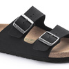 Klapki damskie/męskie Birkenstock Arizona Vegan Birko-Flor Nubuck na wąską stopę czarne (1019057)