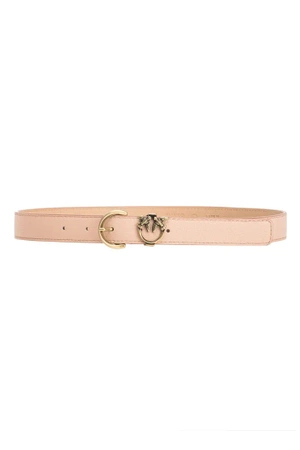 Wyprzedaż - Skórzany pasek z klamrą Pinko TAMBORIL H3 BELT 102820-A158 różowy (2.5 cm)