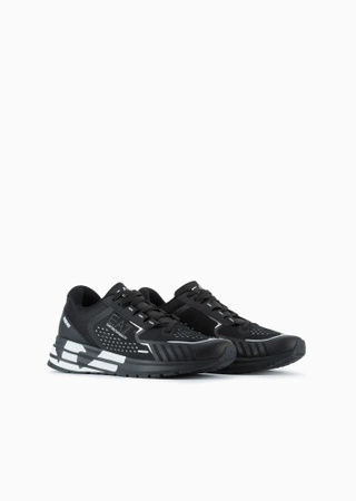 Sneakersy męskie EA7 Emporio Armani Crusher Distance Reflex buty sportowe czarne (X8X094-XK239-A120)