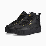 Sneakersy wysokie damskie Puma Karmen Mid buty na platformie z gładkiej skóry czarne (385857-02)