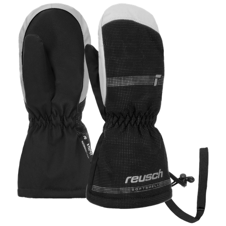 Wyprzedaż - Rękawice snowboardowe dziecięce Reusch Maxi R-Tex® XT Mitten jednopalczaste ocieplane wodoodporne czarno-szare (62/85/515/7070)
