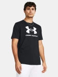 Wyprzedaż - Koszulka sportowa męska Under Armour Logo t-shirt treningowy czarny (1382911-001)