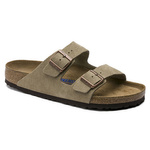 Klapki Birkenstock Arizona Soft Footbed Suede Leather Taupe męskie/damskie regular szerokie (0951301)