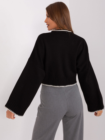 Czarny damski sweter dzianinowy oversize  (TO-SW-035.09)