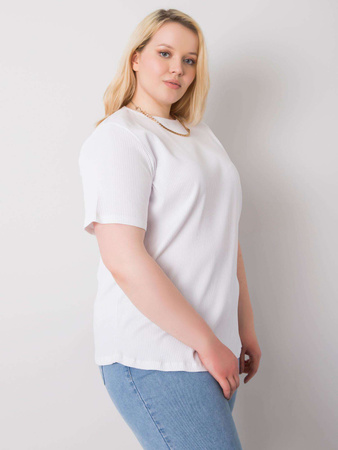 Biała bluzka plus size w prążek (RV-BZ-6323.92)