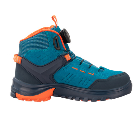 Wodoodporne buty turystyczne dziecięce dla chłopca/dziewczynki Trollkids Kids Gjende Hiker Mid atlantic blue/dark navy/glow orange (661-197)