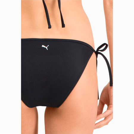 Wyprzedaż - Majtki kąpielowe damskie Puma Swim Women Side Tie Bikini Bottom 1P dół od bikini czarne (907691-05)